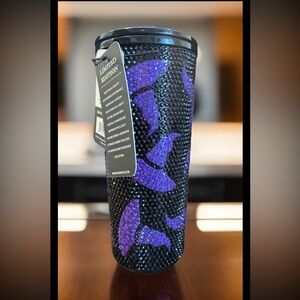 HydraPeak Limited Edition Black and Purple Rhinestone Halloween 22oz Tumbler NEW